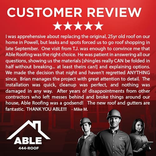 Columbus, OH Roof Leak Repair and Replacement by Able Roof